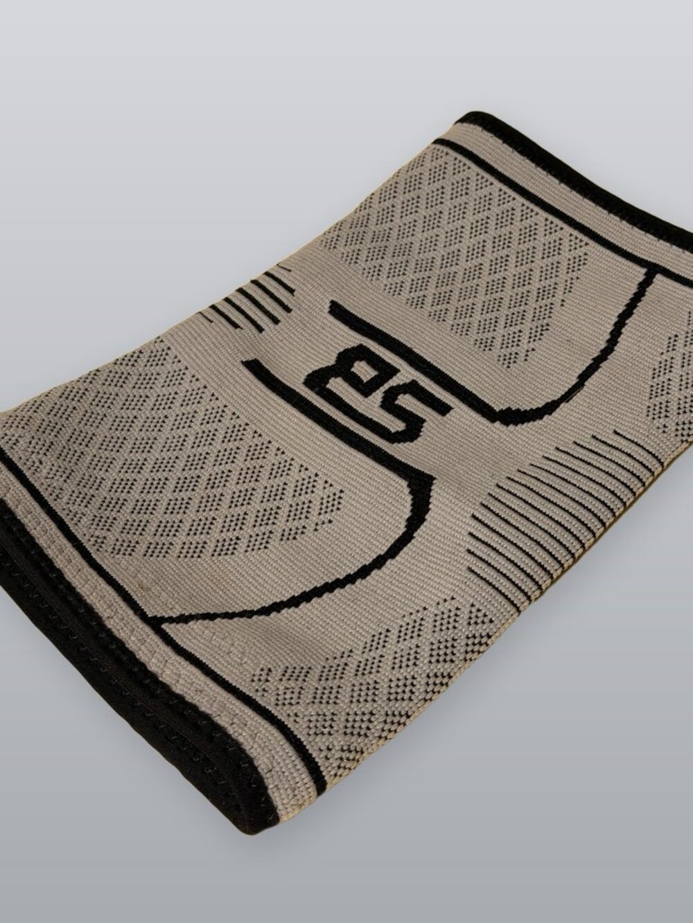 SB Knit Knee Compression Sleeve Gray Black Support Brace